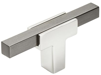 Amerock Urbanite 2-5/8 in (67 mm) Length Polished Chrome/Black Chrome Cabinet Knob