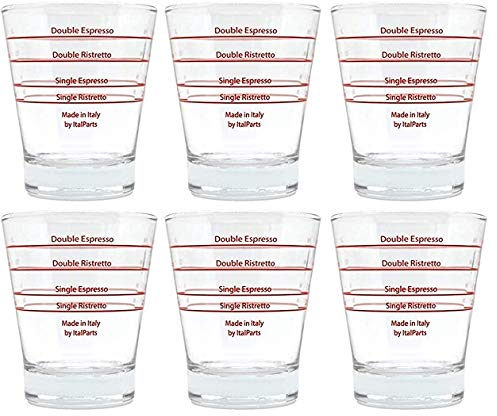 Italparts Espresso Lot de 6 verres à shot ronds