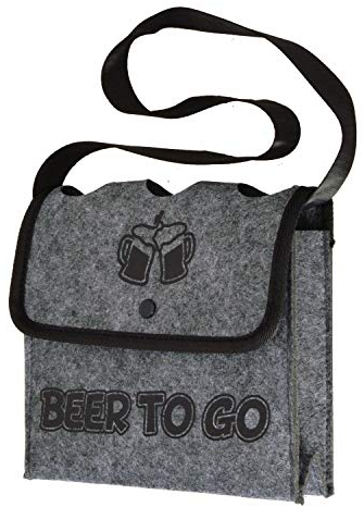 Out of The Blue Bottle Bag 3 Bottles Beer Carrier Bottle Carrier Transport Basket Beer to Go, Gray, 18,5·21·7cm, Grey Shoulder Bag Beer to go