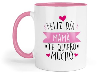 Kembilove Taza regalo día de la madre – Tazas Desayuno para Mamá con Mensaje Feliz día mamá te quiero mucho – Tazas originales – Regalo para madres