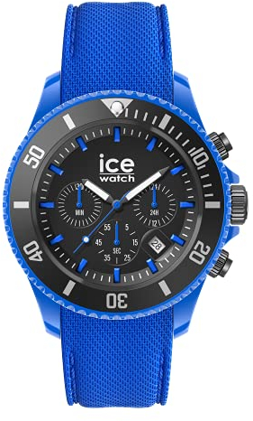 Ice-Watch - ICE chrono Neon blue - Blaue Herrenuhr mit Silikonarmband - Chrono - 019840 (Large)