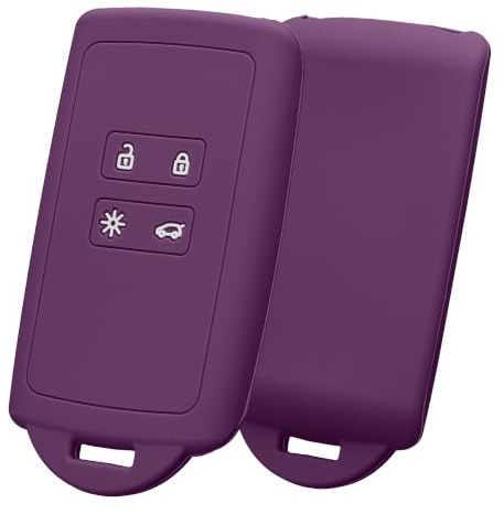 kwmobile Schlüsselhülle für Renault 4-Tasten Smartkey Autoschlüssel (nur Keyless Go) Hülle - Autoschlüssel Schlüssel Hülle aus Silikon - Schlüsselschutz Gehäuse in Magenta Lila