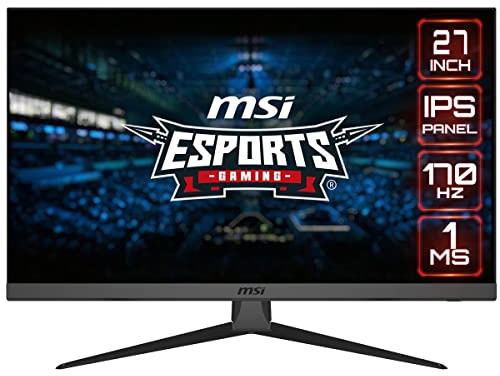 MSI G2722, 27 Gaming Monitor, 1920 x 1080 (FHD), IPS, 1ms, 170Hz, FreeSync Premium, HDMI, Displayport, Tilt, Black