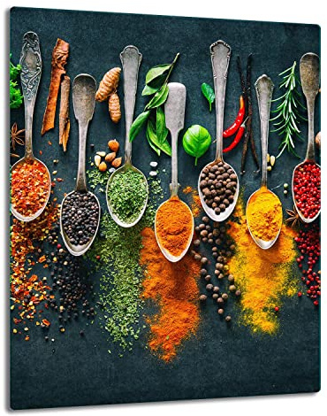 TMK ArtDeko Herdabdeckplatte 1 Teilig 40x52 cm - Spritzschutz Herdabdeckung – Herdschutz aus Sicherheitsglas – Robust, Hygienisch & Rutschfest– Schutz für Induktion, Ceran, Gas & Elektro