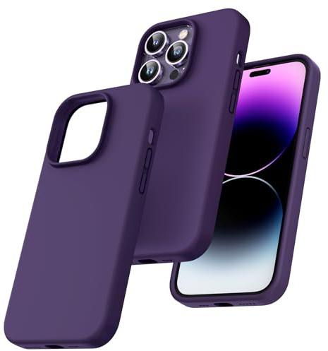 TOCOL für iPhone 14 Pro Hülle Silikon, Stoßfest Anti-Rutsch Anti-Fingerabdruck Kratzfest Handyhülle für iPhone 14 Pro Case, Dunkellila