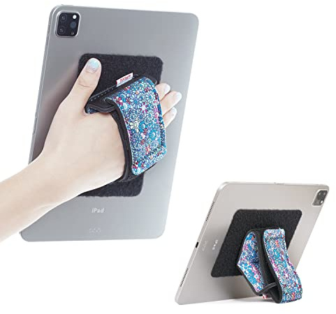 TFY Vadderad handrem fästtejp självhäftande lapp – gör-det-själv avtagbar hållare för smartphones, surfplattor kompatibla med iPad Pro 12,9 tum/Mini 6/Air 5/Galaxy Tab / Kindle Fire och mer (solblomma)