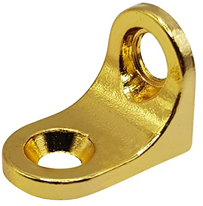 M4TEC Schwerlast Stahlbodenträger zur Befestigung von Kleiderschrankregalen – 22 mm Stützweite 22 x 14 x 16,5 mm – 10er Pack Messing