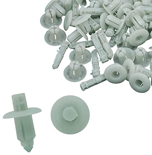A ABSOPRO 7mm Trou Diamètre Plastique Rivets Fixation Garde-Boue Clips Blanc (Ensemble de 50)