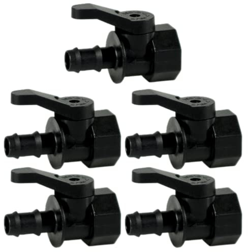 Mini Valvola a Sfera Portagomma 16 mm. con Filetto Femmina 3/4 Per Impianti, Sistemi e Tubi di irrigazione a Goccia, Nero MADE IN ITALY - Orto Facile (5)