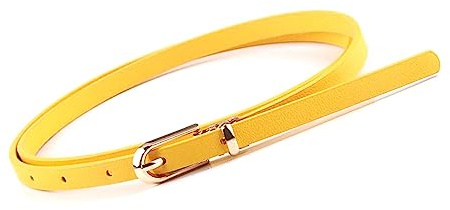 NIUXICH Damen dünner Ledergürtel, Kleid, dekorativer Gürtel, Damen schmaler Gürtel, 1cm Breite, lässiger Jeansgürtel