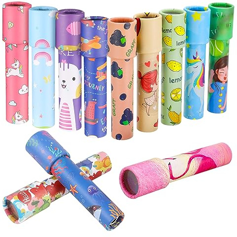 FANTESI 12 mini caleidoscopio classico per bambini, mini caleidoscopio per bambini, giocattolo educativo per ragazzi e ragazze (colore casuale) (12 pezzi colore casuale)