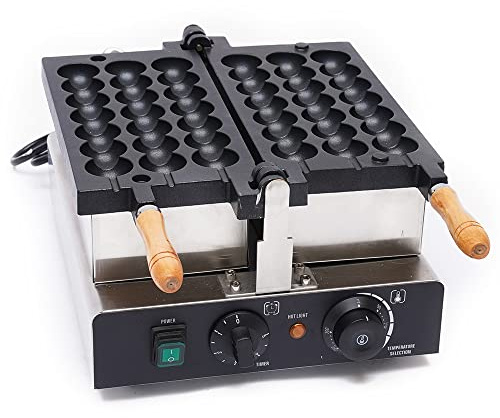 Commercial Waffle Skewer Maker 1600W 3-Grid Nonstick Electric Bubble Waffle Ball Machine Double-heating Stainless Steel Bubble Waffle Stick Machine for Restaurant, Snack Bar, Street Stall