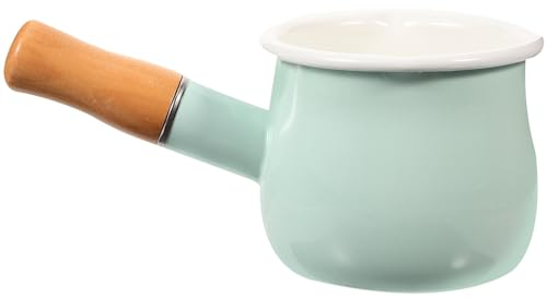 Luxshiny Butterwärmer Milchtopf aus Holzgriff Kleine Soßentopf Stielkasserolle für Kaffee, Soßen, Milch oder Schokolade