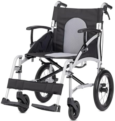 Bischoff & Bischoff Transportrollstuhl Vida mit 13 Transitreifen, faltbar, die perfekte Wahl für Reisen und Mobilität unterwegs, nur 10 kg