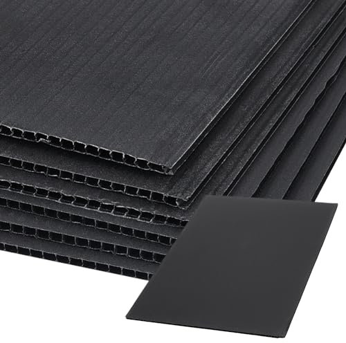 BENECREAT 10 Pcs Feuilles de Plastique Ondulé Noir, Signes Vierges Robustes de Cour de 30x20 cm, Panneau de Signalisation Étanche de 3 mm pour les Panneaux de Vente de Maison, Panneaux de Pelouse