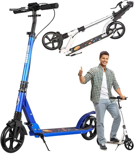 CBLdF Klappbarer City Roller für Kinder | Höhenverstellbar, Tretroller für Erwachsene | Roller Kinder 8 Jahre | 2 Wheels | Kinderroller Pro, Blau