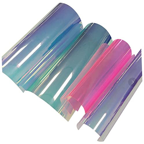 NUOBESTY Transparente Regenbogenfolie aus Kunststoff, 4 Blatt A4