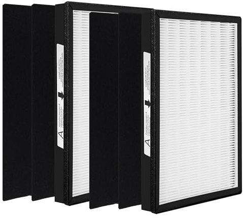 Skydiras Type A True HEPA Replacement Filter Size A, Compatible with Filtrete FAP-C01-A and IDYLIS AC-2119, IAP-10-100, IAP-40-140, IAP-10-150 Air Purifier, Part #1150096, 2 H13 HEPA + 4 Pre-filters