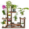 TTL HOME SKYLINE - Estantería para plantas, 96 x 97 x 25 cm, madera natural, marrón, 96 cm de alto, 7 plataformas en 5 niveles, estantería para plantas, escaleras para flores, interior y exterior,