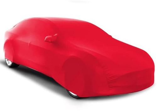 SNMHH Auto Komplette Autoabdeckungen für FIAT 500 L Sport/Cross/Connect 500L Google 2020-2023, Autoplanen Winddicht Faltbare Garagen im Freien Staubdicht Autozubehör Außenzubehör,Red