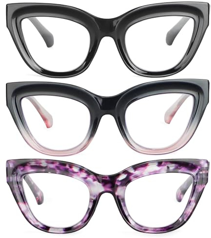kollyseek Occhiali da Lettura Uomo Donna Anti Luce Blu Vintage Ultraleggeri | Confezione 2 o 3, cerniere a molla resistenti, anti luce blu per lettura, computer e smartphone, +1,50 +2,00 +2,50