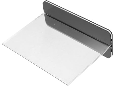 CLISPEED Acrylic Table Sign Holder A6 Horizontal Display Frame for Menus Flyers and Business Cards Black Base Design Easy to Use for Office and Restaurant Signage