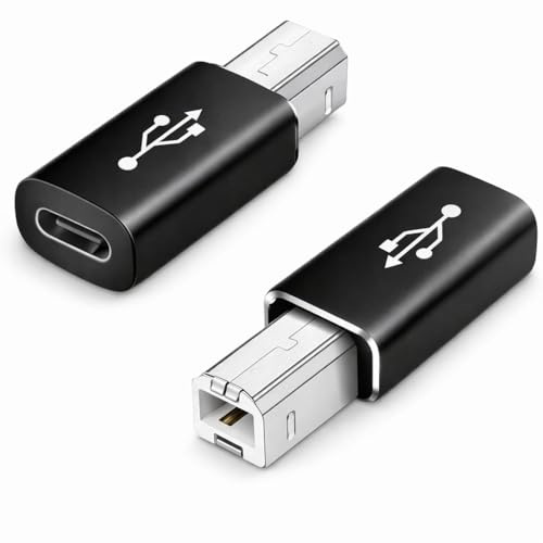 Harrista USB Type-C to USB-B Adapter Cable – Connector for Printers, Tablets, Electronic Pianos & More - Black 1x