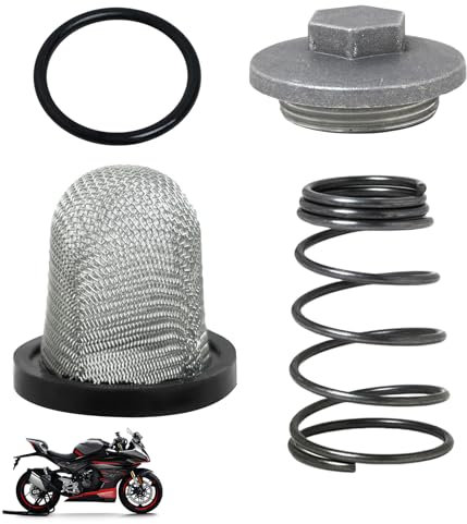 Moto Scooter Olio Tappo Di Scarico Set, Tappi Scarico Dell'Olio, Kit Viti Scarico Olio Motore Moto Scooter, Olio Moto Con+Molla+Filtro Olio Per Moto, Per 50-150Cc