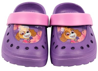 United Labels Paw Patrol Zoccoli Bambina Viola Bambini Scarpe da Giardino Antiscivolo Pantofole con Skye Pantofole, Lilla, 28/29 EU