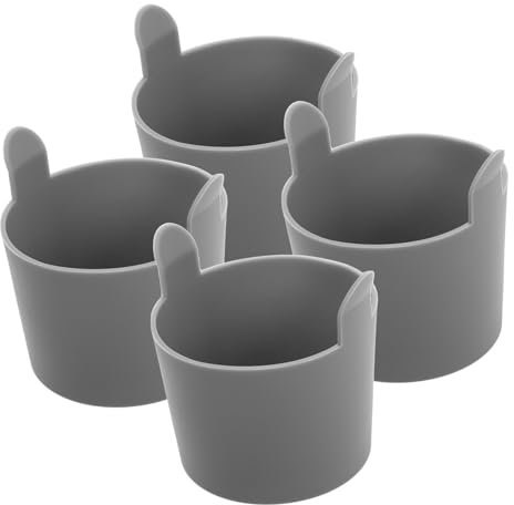 Homoyoyo 4 Pezzi Stampo Per Uova Sode Stampo Di Di Per Uova in Silicone Muffa ' Stampo Per Uova in Camicia Teglia Per Muffin Jumbo Light Grey Gel Di Silice