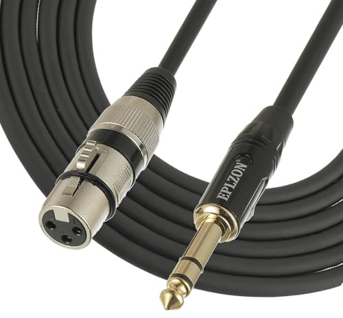 EPLZON 3M Cavo XLR Femmina a 6.35 mm, bilanciato XLR femmina a jack TRS per Microfono, Amplificatore, Mixer (Female, 3M)