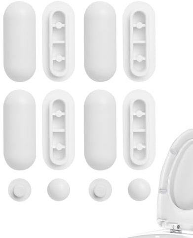 FUGLUS 12pcs Tampon Abattant WC, Patin Abattant WC, Tampons pour Abattant de WC, Pare-chocs de Siège de Toilette, Amortisseur WC, 8 Tampons Anneaux und 4 Tampons Couvercle