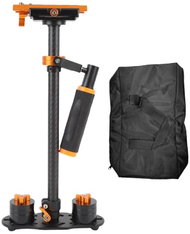 Oreilet Stabilizzatore Portatile per Videocamera DSLR, Stabilizzatore Portatile Telescopico per Videocamera DSLR con Impugnatura Cardanica 3 Assi per Trasmissione Video DV Diretta