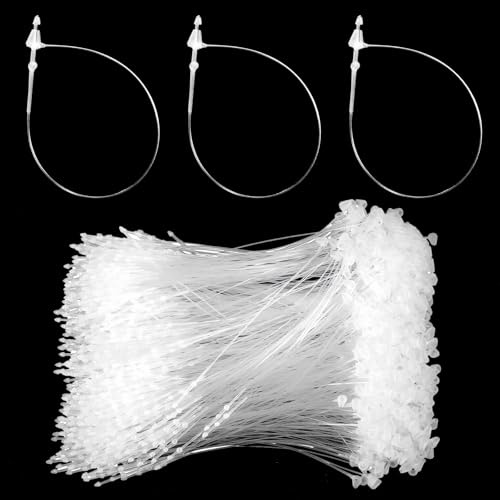 2000 Stück Preisschilder Anhänger Sicherheitsfäden für Etiketten 125 mm Loop Pins Transparent Loop Lock Fäden für Preisschilder Etiketten, Preisauszeichner, Schuhe, Kleidung