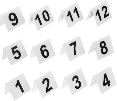 Uonlytech 12 pièces Marqueurs Numéros Table Acrylique Double Face Résistants Accessoires Restaurant Jeux Détective Scène Crime