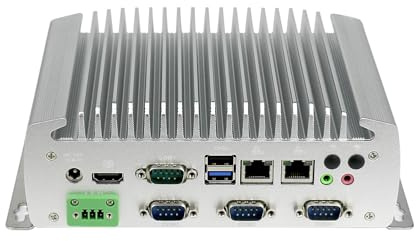 ANDAQI Fanless Industrial Computer, IPC, Mini PC, Celeron J1900, Windows 11 / Linux, IX09, 6 x COM, 2 x I211 LAN, HDMI, 3 PIN Phoenix, SIM Slot, WDT Reset, 0 RAM, 0 Storage, Barebone No System