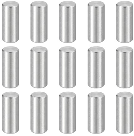 QUARKZMAN 15 Stück Dübel M6(6mm) x 15mm 304 Edelstahl Zylindrische Regalstifte Stützstifte Stange Befestigungselemente Für Metallgeräte Holzmöbel DIY Installation Silber