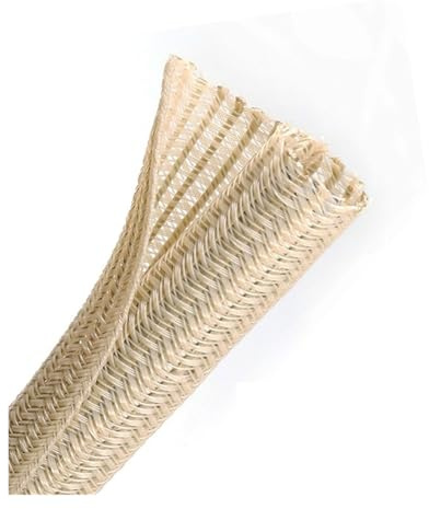 PET Braided 3-32mm Cable Sleeve Self Closed Auto Line Overlaps Flexible Loom Split Pipe Wire Wrap Organizer(Wood Color,3mm,1 Meter)