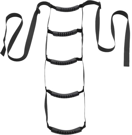 BIUDECO Sangle de Traction Réglable pour Seniors Poignées Rembourrées, Échelle de Lit 4 Couches pour Aide Lever, Fournitures Médicales Sécurisées pour Personnes Âgées et Handicapées