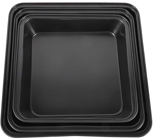 TOYANDONA 3 Pièces Plat Cuisson Acier Carbone Moules Antiadhésifs pour Rôtir, Pizza et Biscuits, Usage Domestique et Banquet