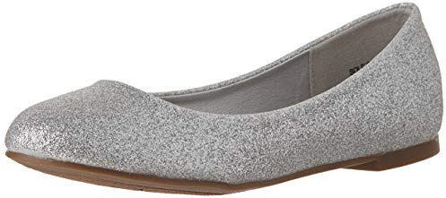 DREAM PAIRS Women's Sole-Simple Ballet Flat,Ladies' Ballerina Walking Flats Shoes for Comfort and Fashion Style,Size 6.5,Silver/Glitter,Sole-Simple