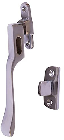 Merriway BH05928 Victorian Wedge Style Casement Fastener - Polished Chrome, Silver