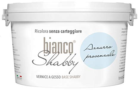bianco Shabby® Azzurro Provenzale (Provence-Blau) - (2,5 Liter) Chalk Paint Kreidefarbe auf Wasserbasis für alle Oberflächen – geruchsneutral, einfach zu verarbeiten, extra matt