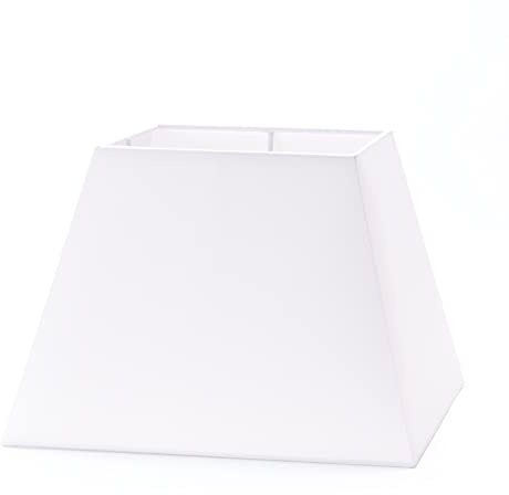 Lampenschirm eckig weiß, Ersatzschirm, Leuchtenschirm für Tischlampen und Wandlampen mit Aufnahme E27