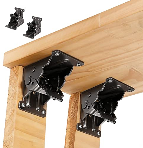 DXIA 2 Pezzi Staffa di Supporto Pieghevole, Telaio Di Supporto Pieghevole,Cerniera Autobloccante Gambe e Raccordi per Gambe,Accessori per gambe e Supporto Angolare,Mgambe Pieghevoli