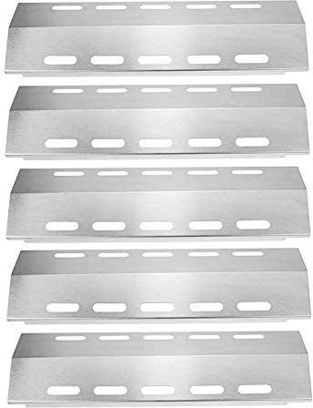 WELL GRILL 43CM Edelstahl Flammenverteiler Gasgrill Brennerabdeckung für Ducane 5-Brenner, Enders Monroe & Boston & Chicago, Landmann, Charbroil, Nexgrill, Mr.Gardener Montreal, 5 Stück