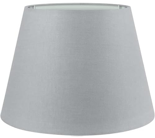 Wogati® Premium Lampenschirm E14/E27 Baumwolle | Verschiedene Größen & Farben | Grau/Größe: L | Für Stehlampe, Hängelampe und Tischlampe