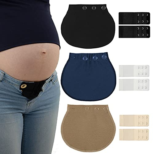 Extension Pantalon de Maternité et Extensions pour Soutien-Gorge Élastique Extension de Ceinture Réglable Taille Extender pour Grossesse Femmes Hommes Jeans Pantalons