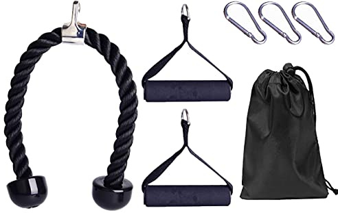 ZESLIV 7 TLG Set de cuerda para tríceps, fitness, tríceps, cuerda de fijación de cables, cuerda de fitness, fitness, entrenamiento, brazo, musculo, bíceps, tríceps, cuerda tensora con una sola mano