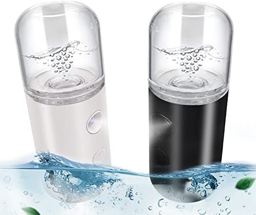 Kingsmile - Paquete de 2 rociadores faciales portátiles, pulverizador de nano niebla fresca para hidratación facial, mini rociador práctico para extensiones de pestañas con tanque de agua visual de